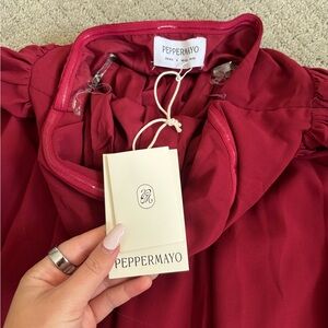 Peppermayo Women's Deep Red Trench Coat